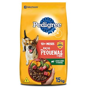 Ração Pedigree Cães Adulto Raças Pequenas Sabor Carne e Vegetais 15Kg