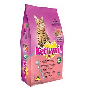 Ração Premium Kettymil Gatos Castrados Sabor Salmão 10Kg