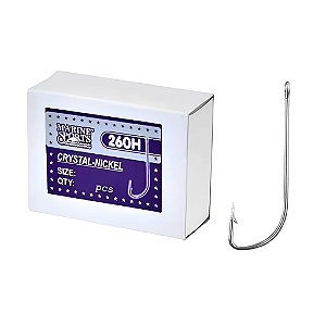 Anzol Ponta de Cristal Nickel 260H Marine Sport com 100 Unidades