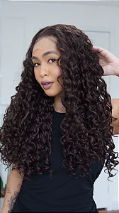 Peruca Lace Front - Castanho Natural Premium