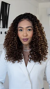 Peruca Lace Front - Cabelo Cacheado Fibra Futura Premium