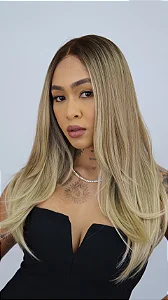Lace Front - Peruca Loira Fibra Futura Premium