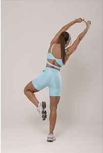 Conjunto Paraiso Fitness Canelado Wave: Top e Short com Bolso