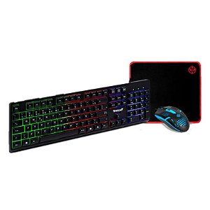 Combo Gamer TGT Fal: Teclado ABNT2 + Mouse 1500DPI + Mousepad Pequeno