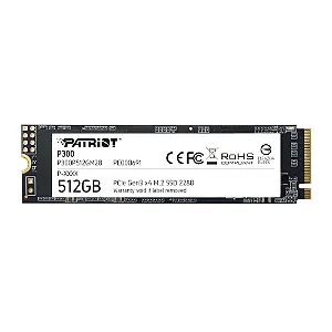 SSD Patriot P300, 512GB, M.2 2280 PCIE, Leitura até 1.700 MB/s, Gravação até 1.200 MB/s - P300P512GM28