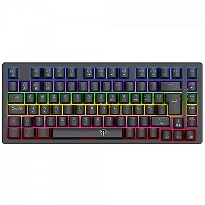 Teclado Mecânico Gamer T-Dagger Megatre, Rainbow, Switch Brown, 75%, ABNT2, Preto, T-TGK326-BR