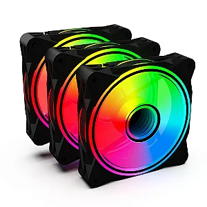 Kit 3 Cooler One Power Radiant X3, 120mm, Com Controladora Argb - Fn-701