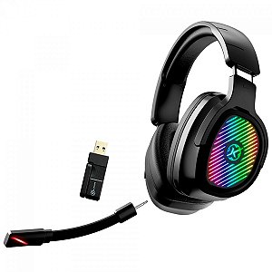 Headset Gamer Kalkan Ragnar, RGB, Wireless/Bluetooth, Drivers de 50mm, 7.1 Surround Virtual, Preto, KLK00025