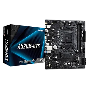 Placa Mãe ASRock A520M-HVS, A520, AMD AM4, mATX, DDR4, 90-MXBE60-A0UAYZ