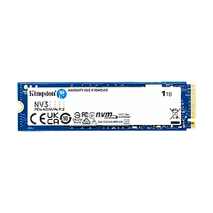 SSD Kingston NV3, 1 TB, M.2 2280, PCIe 4.0 x4, NVMe, Leitura: 6000 MB/s, Gravação: 4000 MB/s, Azul - SNV3S/1000G