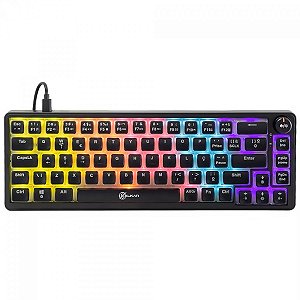Teclado Mecânico Gamer Kalkan Drakar, 65%, Rainbow, Switch YH Brown, ABNT2, Preto, KLK00052