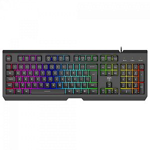 Teclado Gamer T-Dagger Nova, RGB, Membrana, Full Size, ABNT2, Preto, T-TGK110