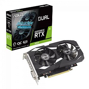 Placa de Vídeo Asus Dual, NVIDIA GeForce RTX 3050 OC, 6GB, GDDR6, DLSS, Ray Tracing