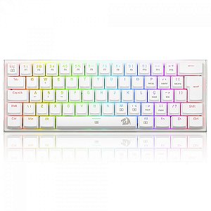 Teclado Mecânico Gamer Redragon Anivia Lunar White, RGB, Low-Profile, Switch Brown, ABNT2, Branco, K614W-RGB (PT-BLUE)