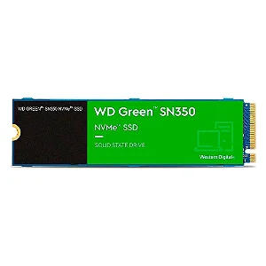 SSD WD Green SN350, 1TB, M.2 2280, PCIe, NVMe, Leitura: 2400MB/s e Gravação: 1850MB/s, Verde - WDS100T2G0C