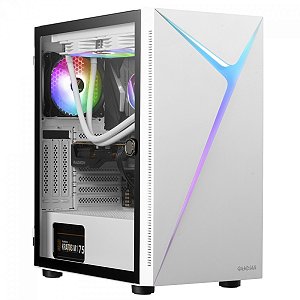 Gabinete Gamer Gamdias Argus E4 Elite, RGB, Mid Tower, Vidro Temperado, White, Sem fonte, Com 1 Fan