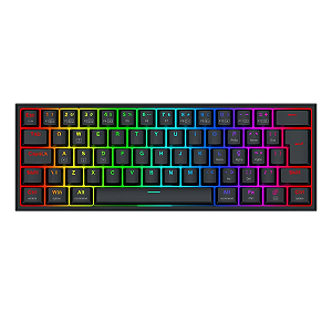 Teclado Mecânico Gamer Redragon Alcor RGB 60% QMK / VIA – K717B-RGB-PROO Redragon Alcor K717B-RGB-PRO
