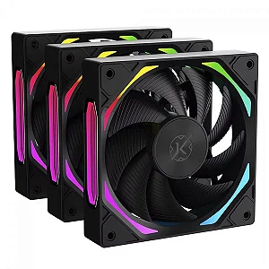 KIT 3 FAN 120MM KALKAN HALO ARGB PRETO KLK00019