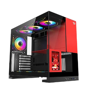 Gabinete Gamer Redragon Eternal Pro Preto E Vermelho Sem Fans Com Tela Lcd Ca-613br