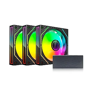 Kit Cooler C3tech RGB F9-l660bkRGB Com Controladora Preto