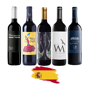 Kit Vinhos Tintos Espanhóis - 5 Unidades