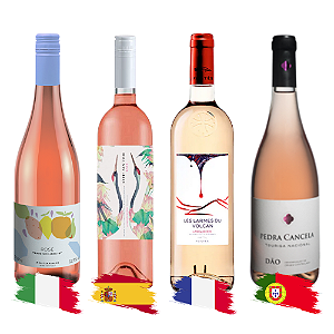 Kit Vinhos Roses Importados - 4 Unidades