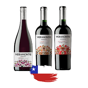Kit Vinhos Tintos Chilenos Orgânicos - 3 unidades
