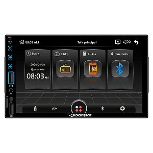 Central Multimídia Roadstar MP5 Bluetooth Espelhamento Android e IOS Tela 7" RS-506BR