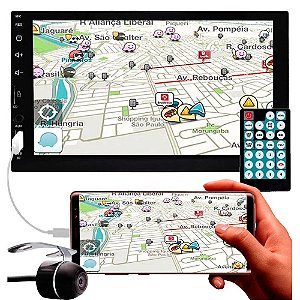 Central Multimídia 2 Din HT-3100 MP5 Bluetooth H-Tech Espelhamento Android e IOS Tela 7"