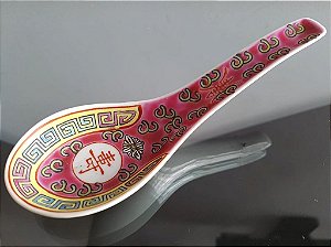colher em porcelana chinesa (antiguidade / raridade / antiquário / relíquia)