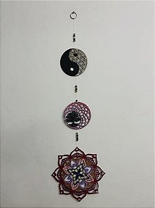 mobile com 3 mandalas em mdf (artesanato)