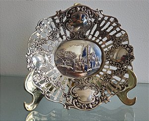 Cesta judaica em prata de lei / israel / jerusalém (antiguidade / raridade / relíquia / antiquário)