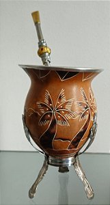 Cuia c bomba p chimarrão (antiguidade / raridade / relíquia / antiquário)