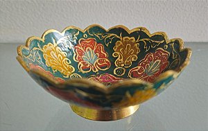 bowl / tigela indiana em bronze (antiguidade / raridade / relíquia / antiquário)