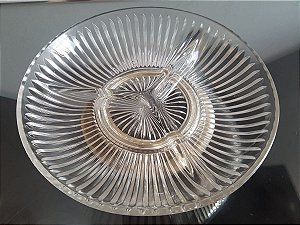 petisqueira em vidro lapidado (antiguidade / raridade / relíquia / antiquário)