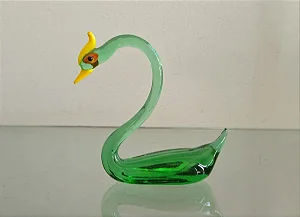 cisne em vidro (antiguidade / raridade / relíquia / antiquário)