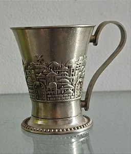 copo / cálice / taça p kidush / judaico / israel (antiguidade / raridade / relíquia / antiquário)