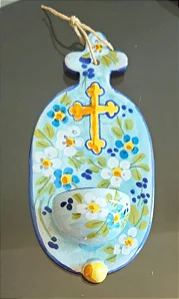 porta água benta (antiguidade / raridade / relíquia / antiquário)