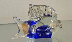 peixe em cristal (antiguidade / raridade / relíquia / antiquário)