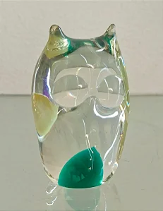 coruja em cristal (antiguidade / raridade / relíquia / antiquário)