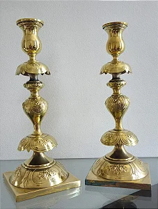 par de castiçais judaicos / israel / jerusalém (antiguidade / raridade / relíquia / antiquário)