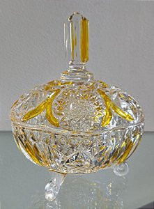 bomboniere em cristal overlay (antiguidade / raridade / relíquia / antiquário)