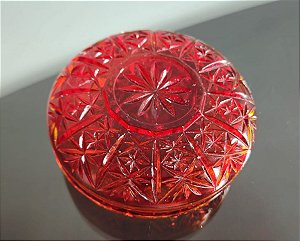 porta jóias em carnival glass (antiguidade / raridade / relíquia / antiquário)