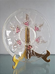 prato para bolo em vidro italiano (antiguidade / raridade / antiquário / relíquia)