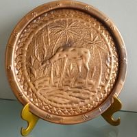 prato em cobre (antiguidade / raridade / relíquia / antiquário)