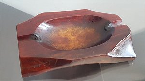 cinzeiro em madeira nobre (antiguidade / raridade / relíquia / antiquário)