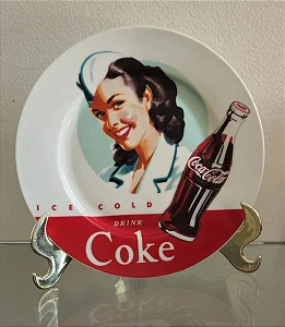prato em porcelana coca cola (antiguidade / raridade / relíquia / antiquário)