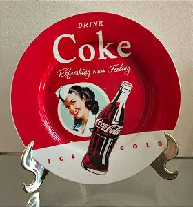 prato em porcelana coca cola (antiguidade / raridade / relíquia / antiquário)