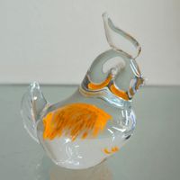 galo em murano (antiguidade / raridade / relíquia / antiquário)