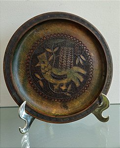 prato polonês em madeira (antiguidade / raridade / relíquia / antiquário)